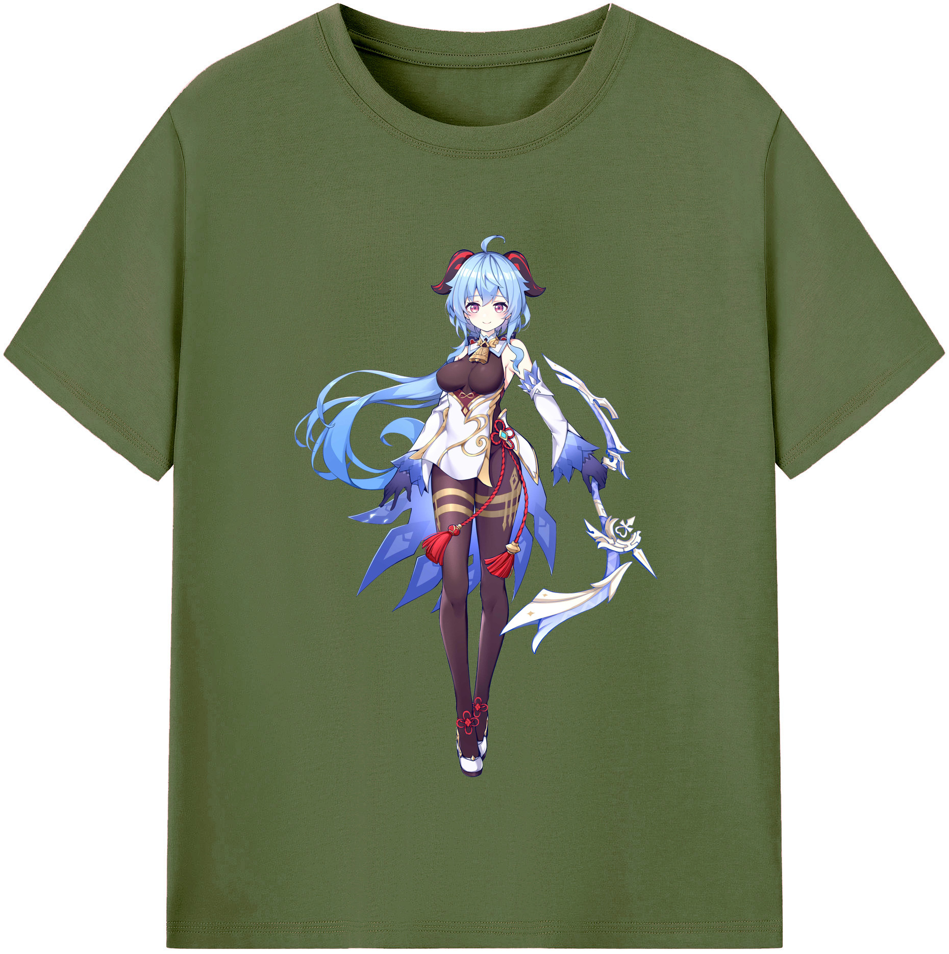 げんし神 甘雨 かんう genshin Ganyu 綿100％半袖Tシャツ（フロントプリント）